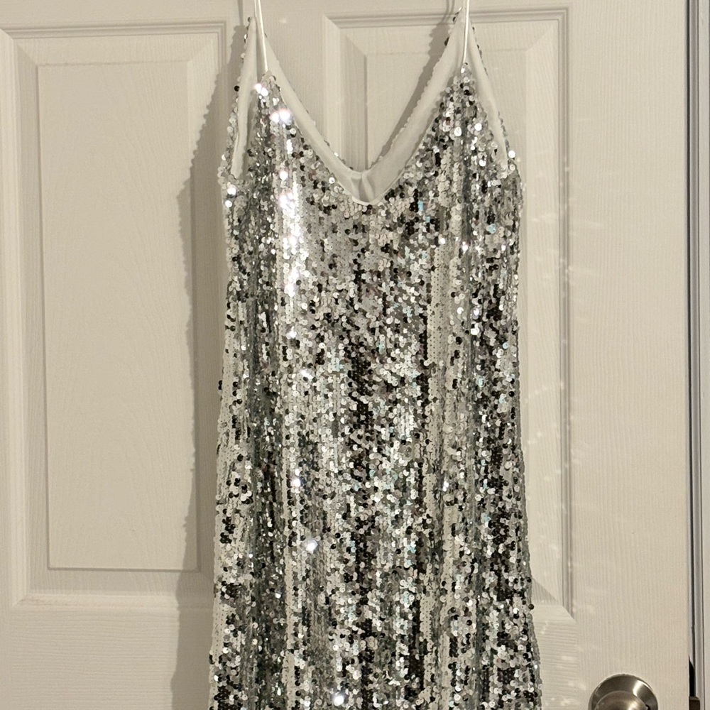 Silver Sequin Dress size M/l